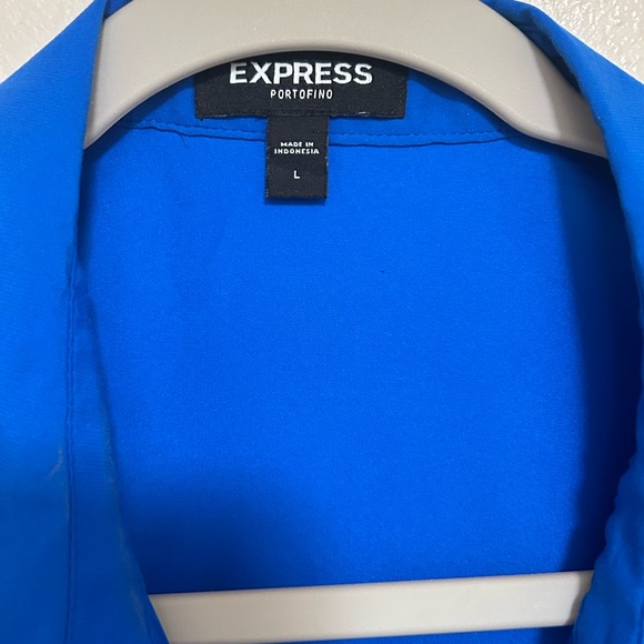Express Blue silky dress shirt - Picture 2 of 5